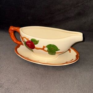 Franciscan Vintage Apple Print Gravy Boat Made In USA